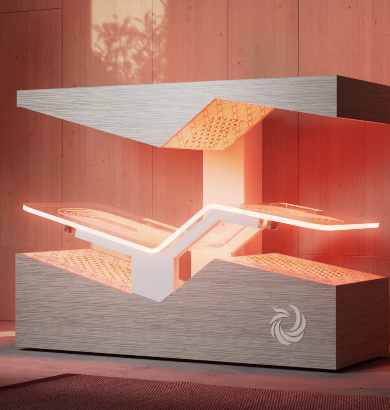 Ammortal Chamber designed for immersive light, sound, and vibration therapies