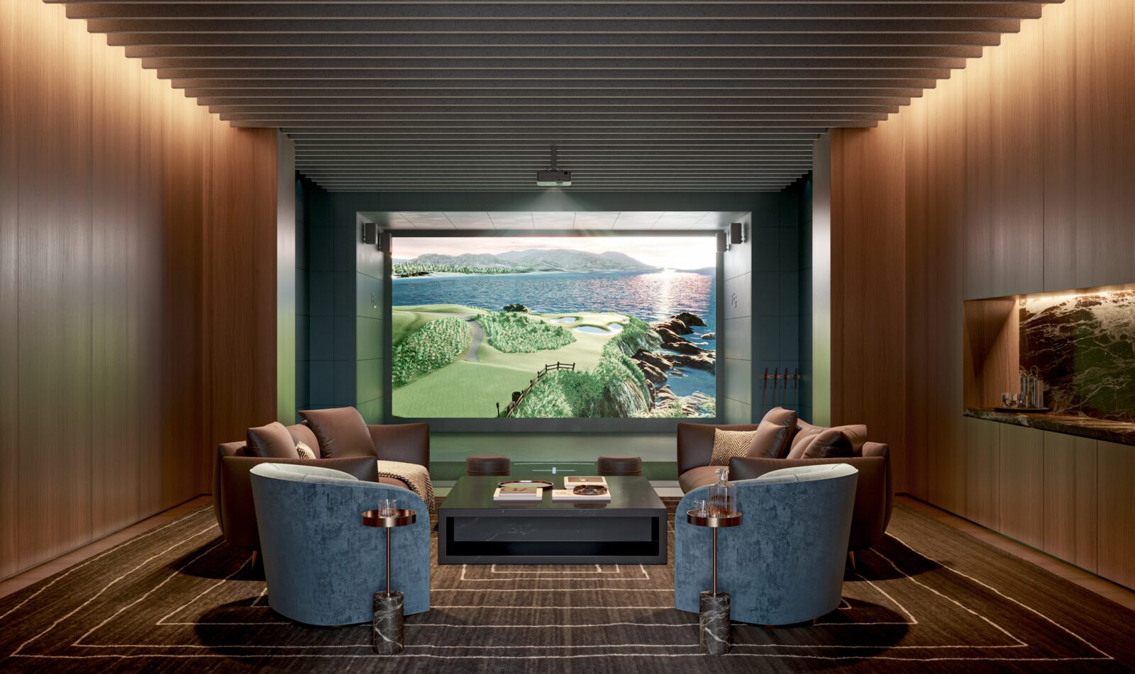 Private golf and sports simulator lounge