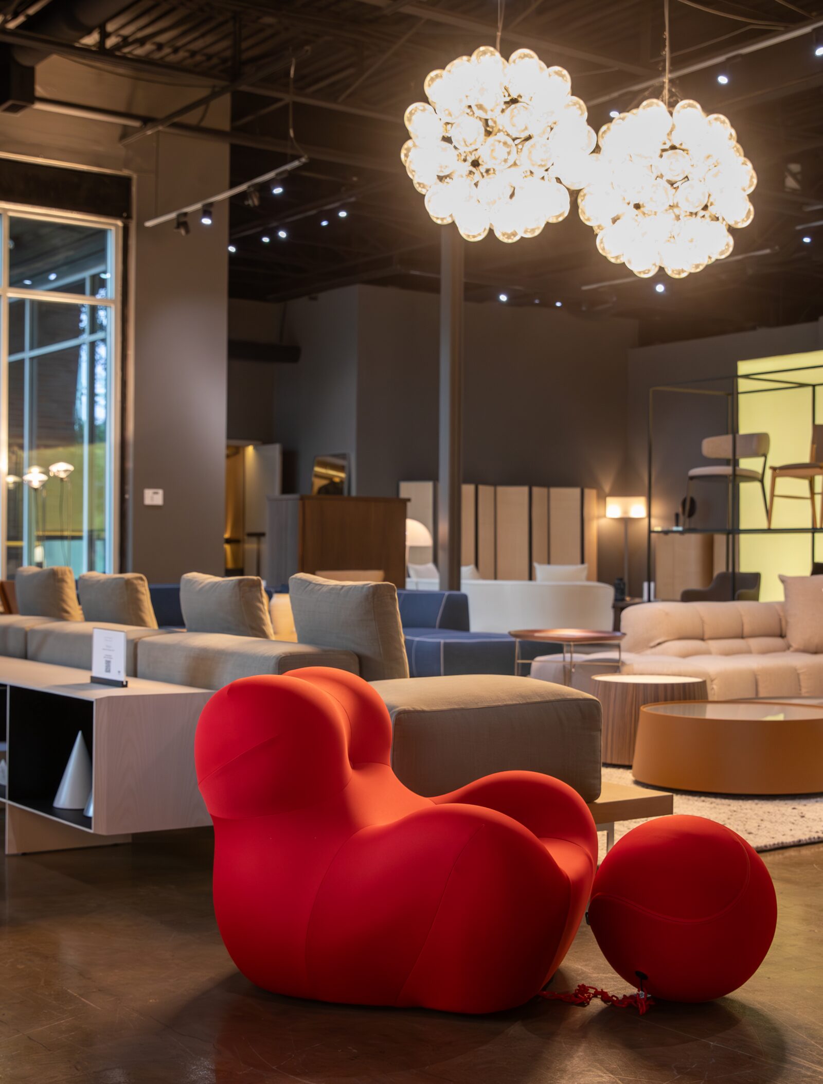Modern furniture showroom in the Dallas Design District