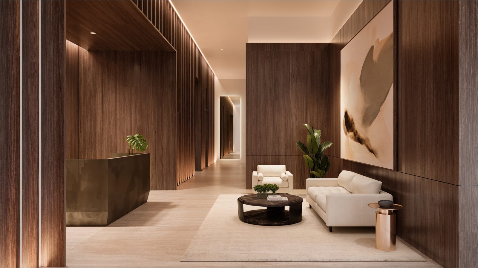 Private residential lobby at The Residences at The Dallas EDITION